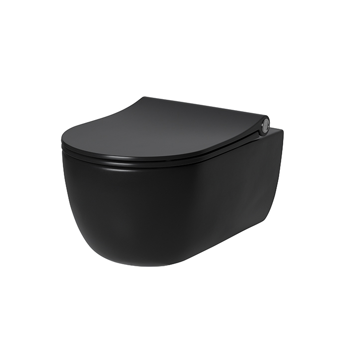 ACRO COMPACT Комплект Rimless унитаз+ сиденье, черный 49 см