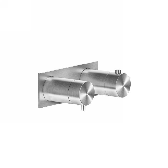 GESSI 316 Термостатический смеситель, с подключением на 3/4”, фильтр, на 3 источника (внешняя часть), цвет: steel brushed 54036#239