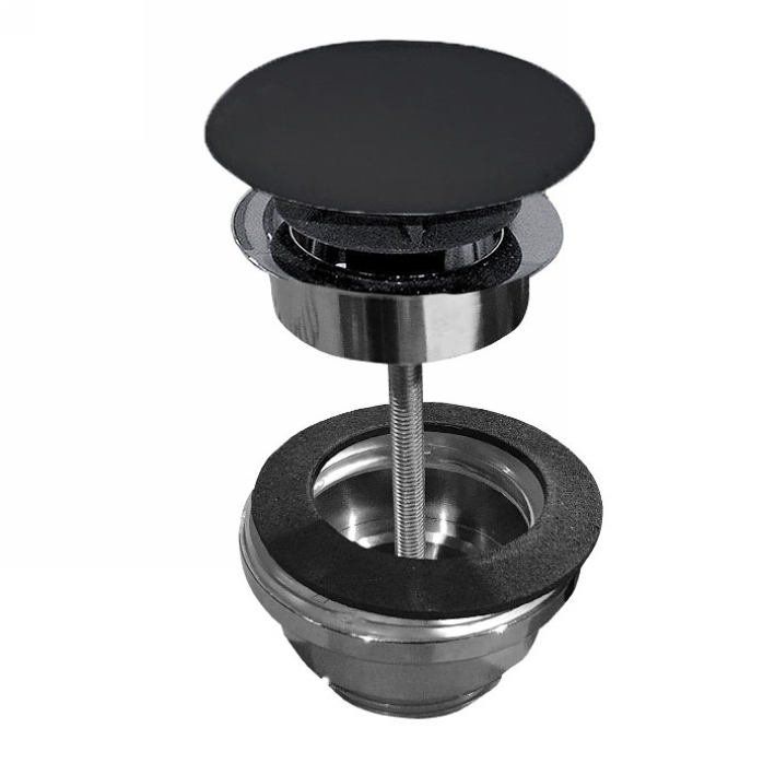 Kerasan Донный клапан клик-клак, покрытие керамика, цвет черный матовый 923331
