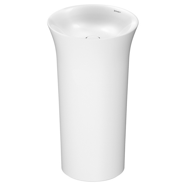 Duravit White Tulip Раковина O 500 мм напольная, без отв под смес, с керам крышкой, без перелива, сифон, слив в стену, цвет: белый