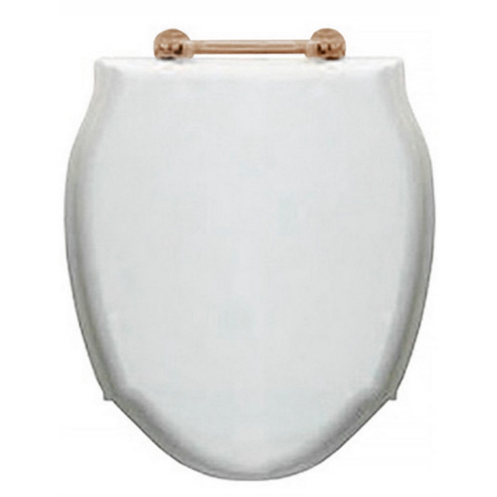 Devon Westminster Сиденье для унитаза из мдф, цвет: белый лакированный/петли состаренная бронза (микролифт) 3IBSEBIAWBR/(2IBSEBIAWBR)