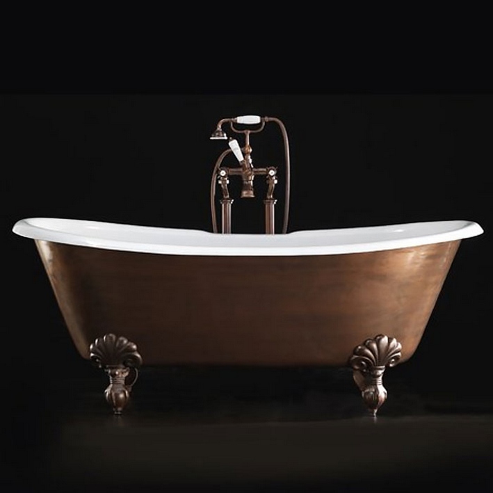Devon Слив-перелив для ванны ADMIRAL (и еще 9 типов ванн), с декоративной цепочкой, цвет: медь (без сифона и патрубка выпуска) SFD1058SAR