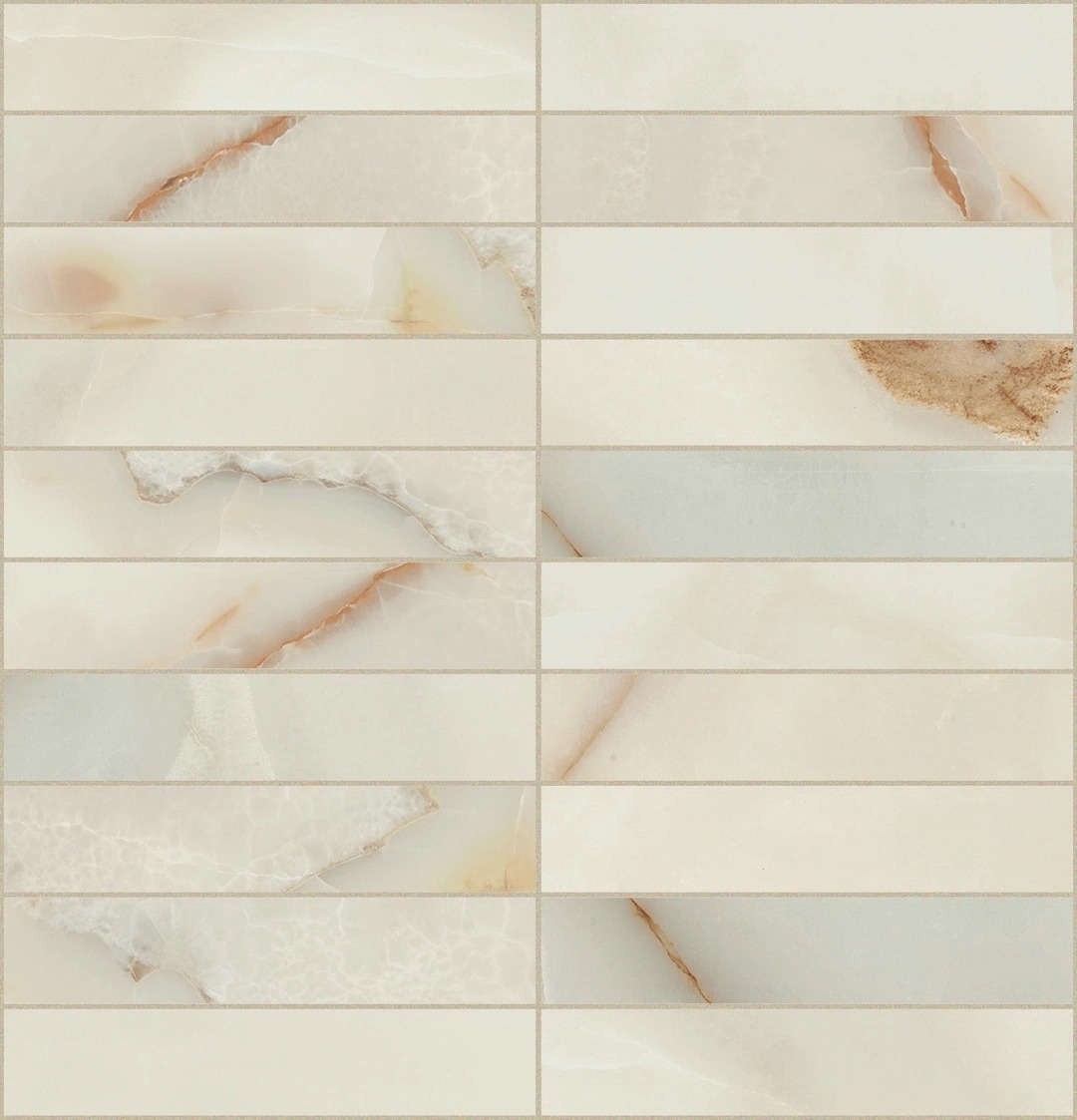  Les Bijoux De Rex Onyx Blanche Glossy Mosaico 3x15 30x30