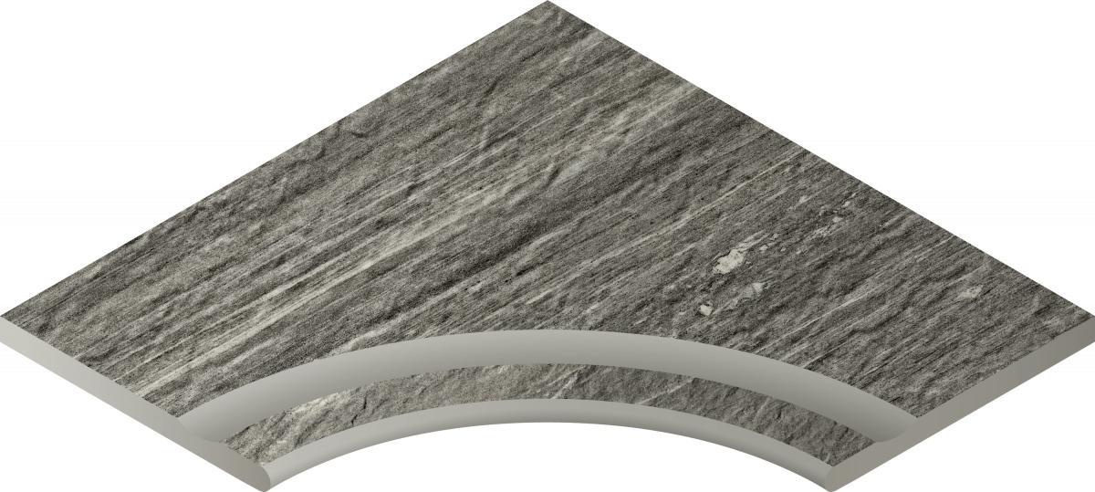 Керамогранит X2 Бортик Скайфолл Гриджио С Выемкой Угловой Закруглённый 60x60