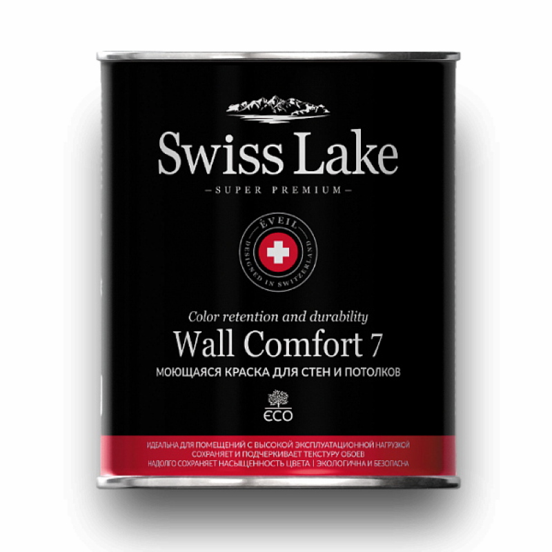  Swiss Lake Водно-дисперсионная краска WALL COMFORT 7 база С (0,9 л)  от Мастердом