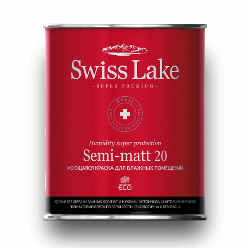  Swiss Lake Водно-дисперсионная краска SEMI-MATТ 20 база А (0,9 л)  от Мастердом