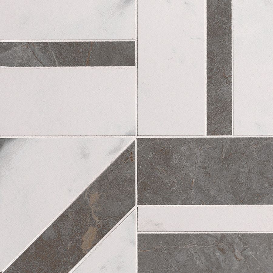  Roma Stone Carrara Pietra Grey Deco Mosaico  30x30