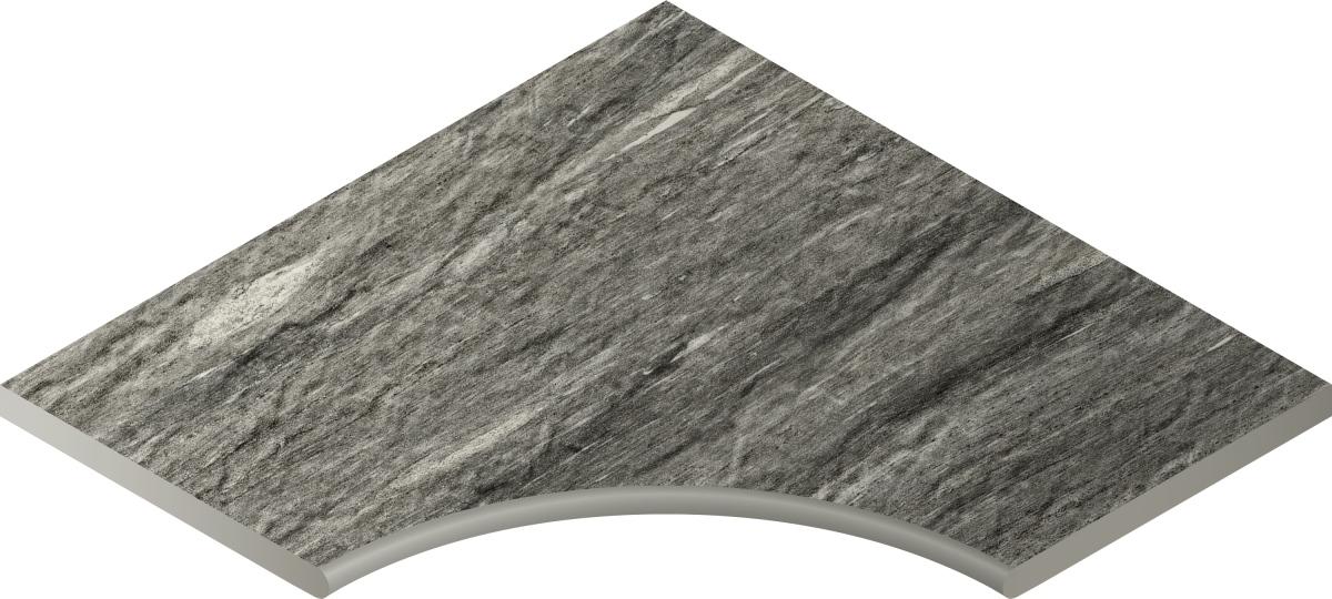 Керамогранит X2 Бортик Скайфолл Гриджио с выемкой угловой закруглённый 60x60