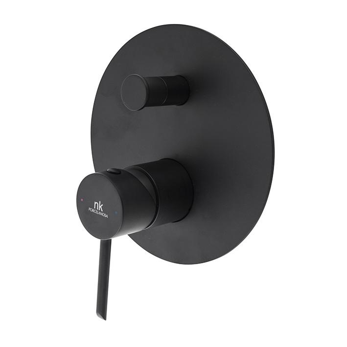  Round Наружная Часть Встроенного Смесителя Для Ванны/Душа Черный 