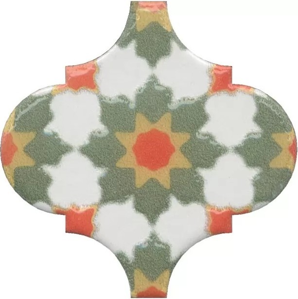 Керамическая плитка Арабески Майолика Орнамент 6.5x6.5