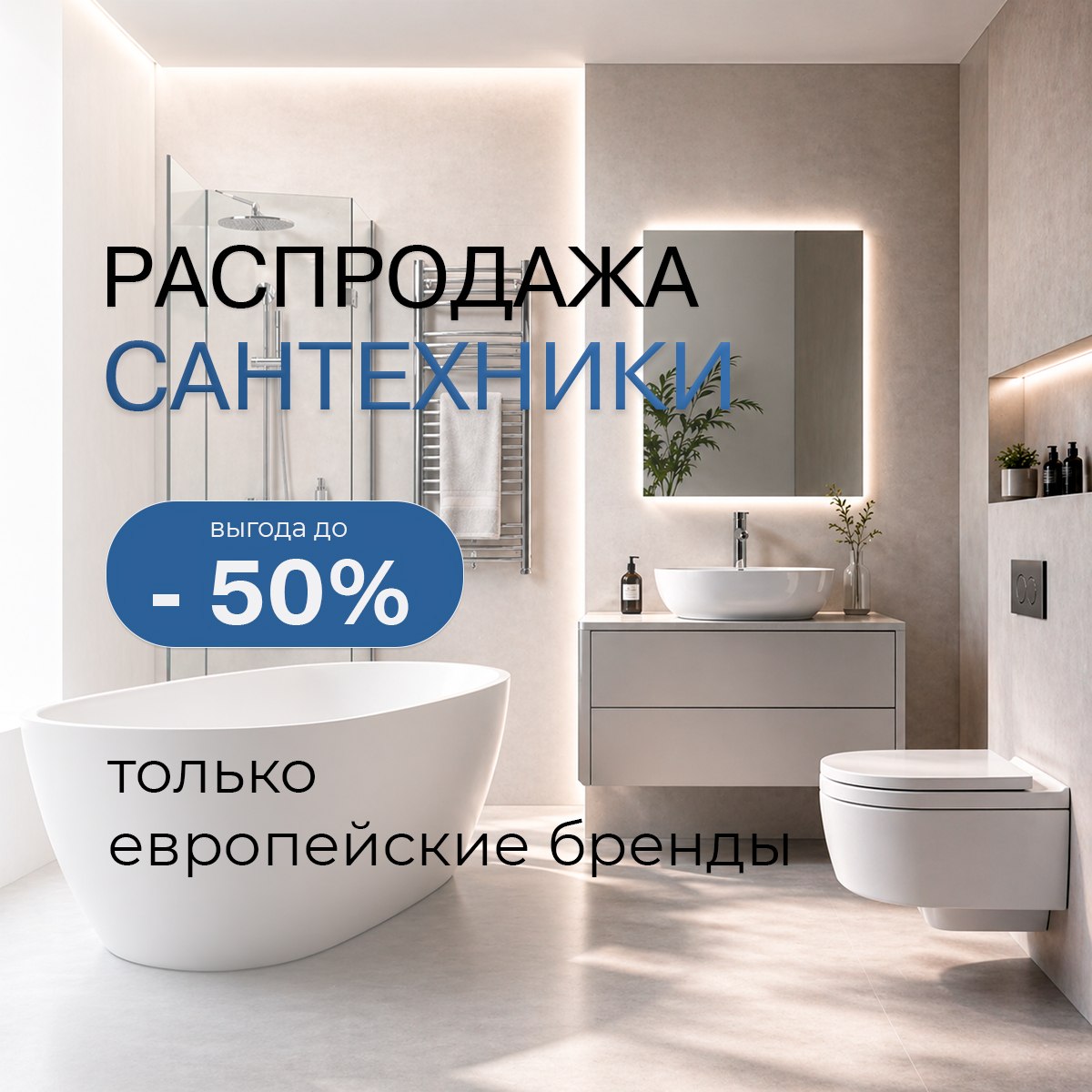 Распродажа сантехники для ванной комнаты на MasterDom