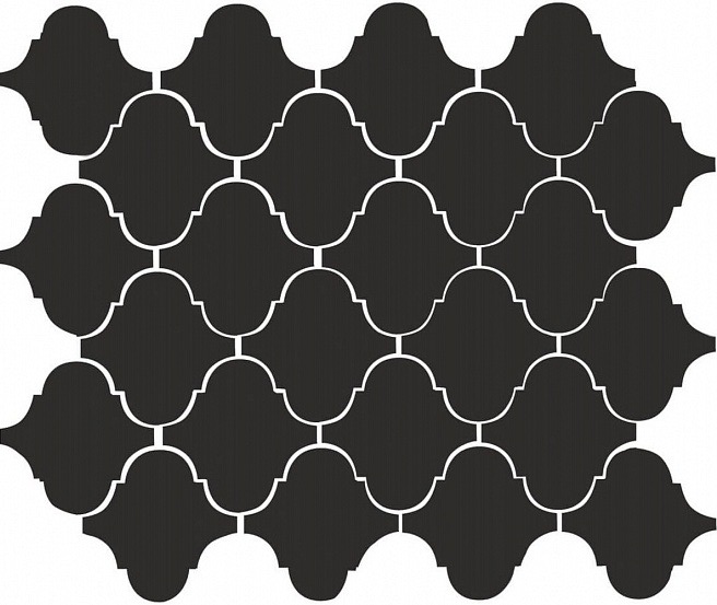 Керамическая плитка Арабески Глянцевый Черный 26x30