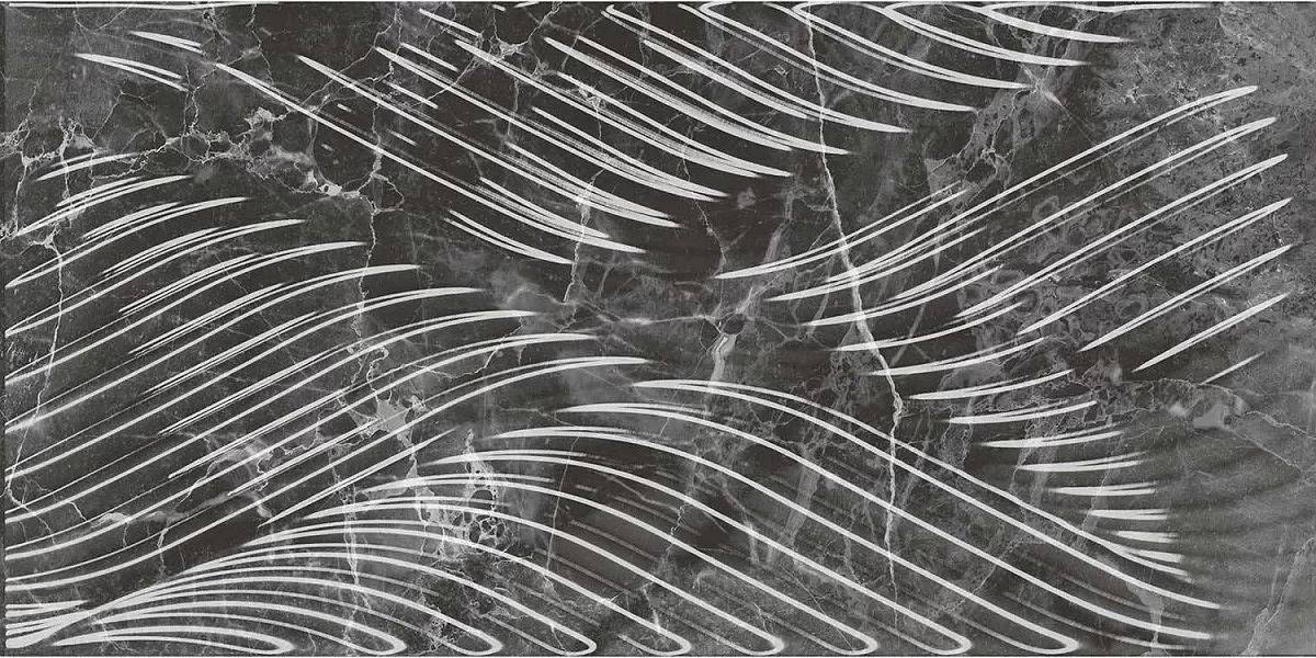  Коррер Чёрный Глянцевый Структура Обрезной 30x60