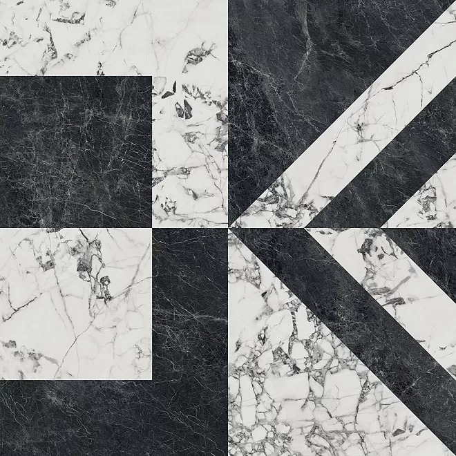  Бьянко Неро Белый Чёрный Лаппатированный Обрезной 119.5x119.5