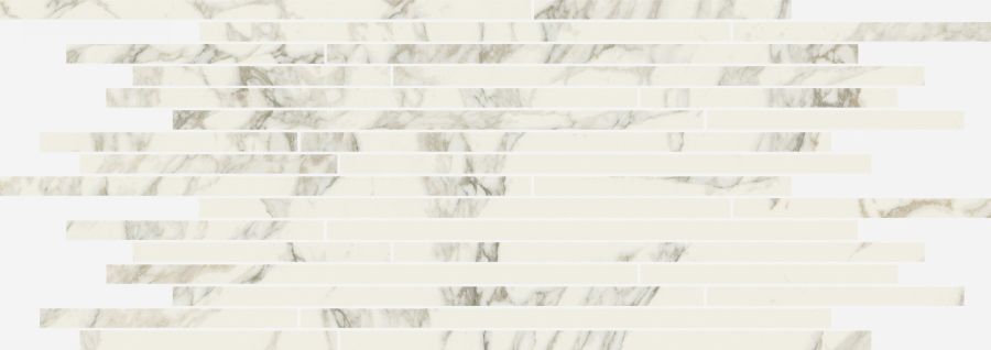 Керамогранит Charme Deluxe Arabescato White Strip Lux Mosaico 26x75