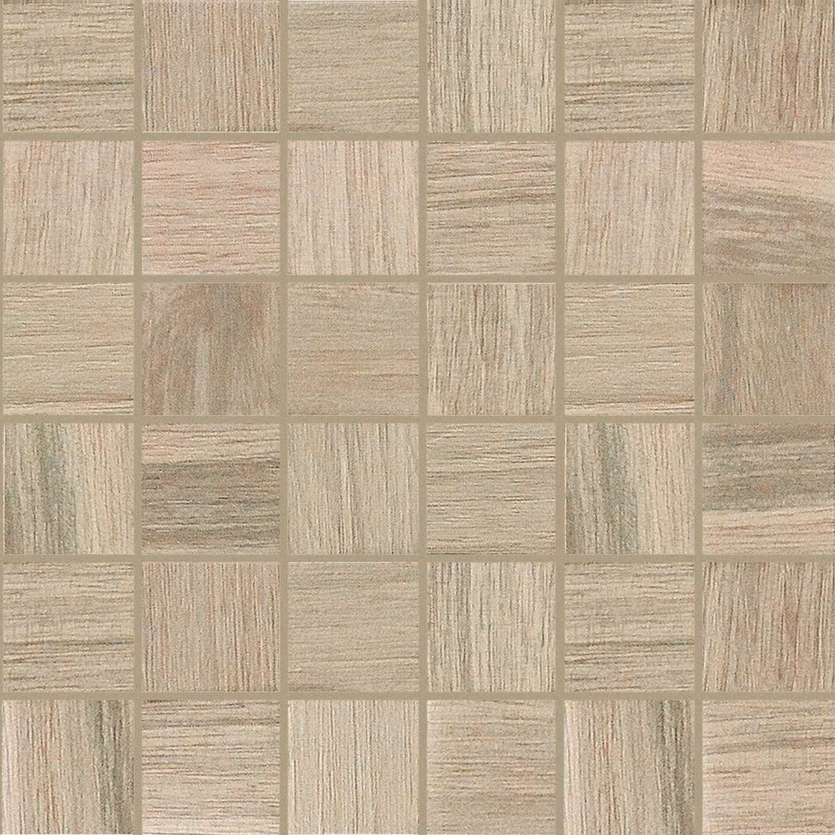  Wooden Tile Almond Mosaico Sfalstato Nat 5x5 30x30