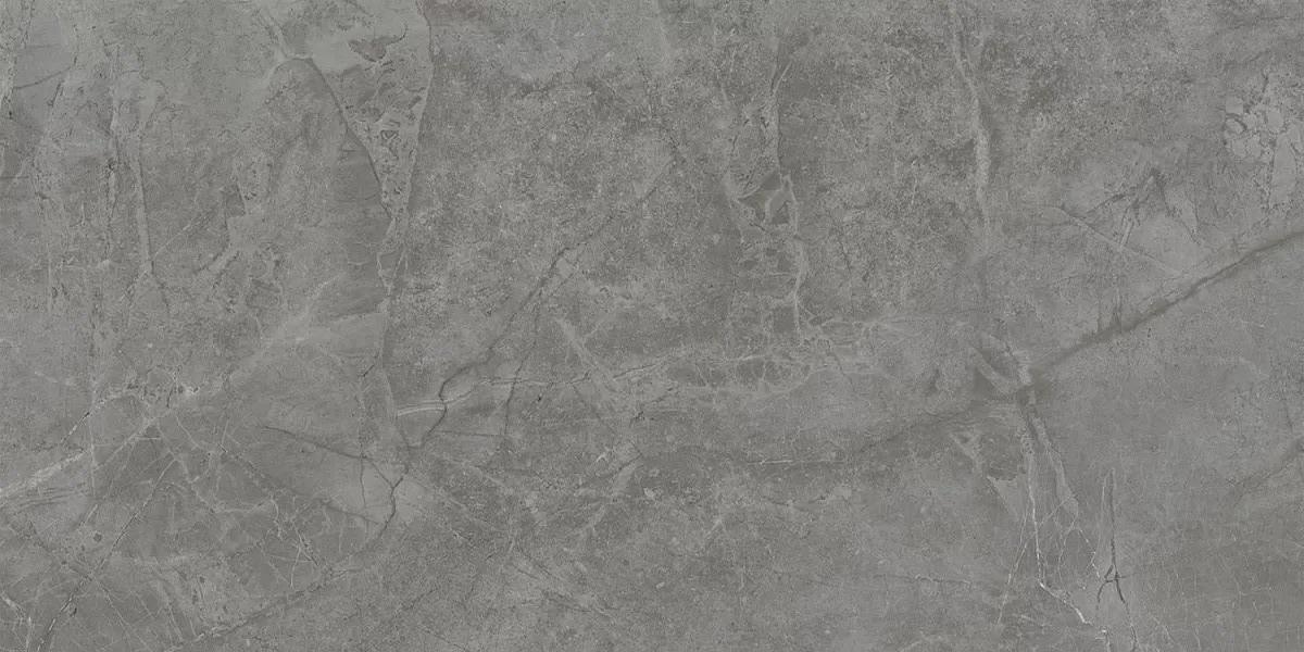 Керамическая плитка Риальто Серый Тёмный Глянцевый Обрезной 40x80