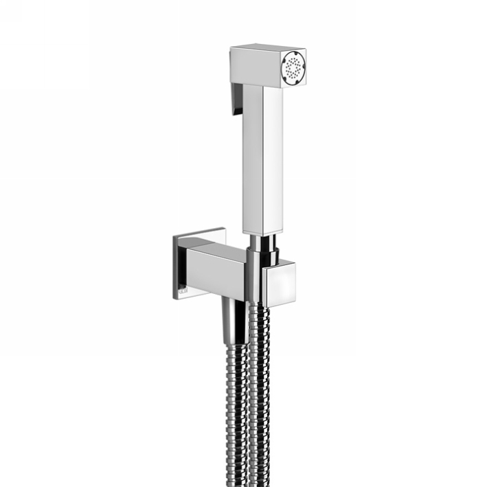GESSI RETTANGOLO Гигиенический душ с держателем, подводом воды и шлангом, цвет хром 20021#031