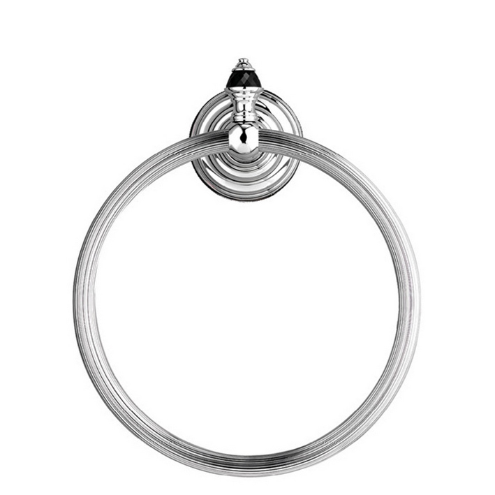 Devon Black Diamond Полотенцедержатель - кольцо, декоративные элементы черного цвета ,цвет хром BLKD507CR