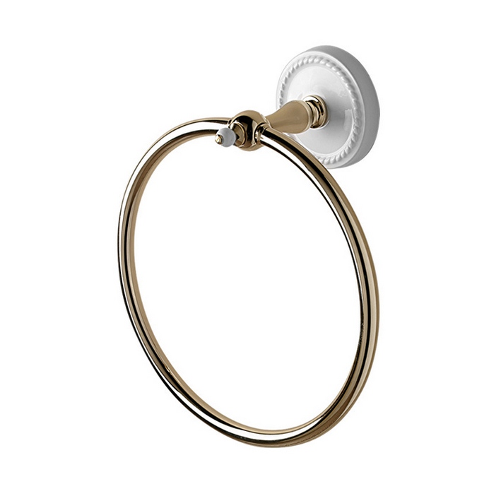 Devon DOROTHY кольцо полотенцедержатель настенный, держатель цвет: золото светлое/белый DOR407OT