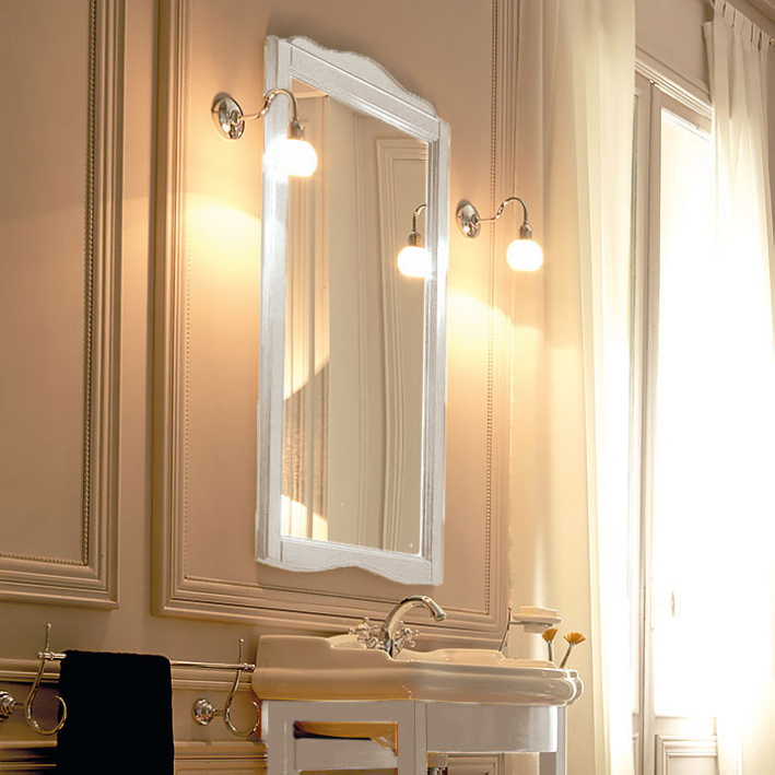 KERASAN Retro Зеркало в деревянной раме 63xh116см, цвет белый матовый 731330