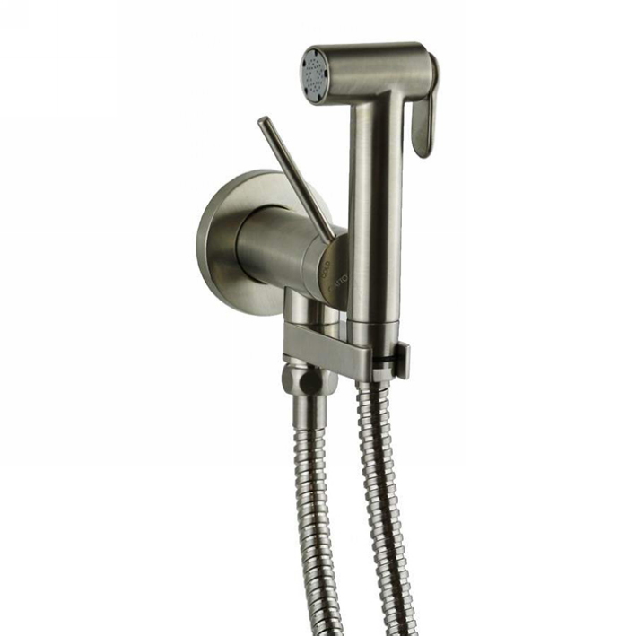 Gattoni Набор Гигиенический душ со встроенным смесителем, цвет: никель шлифованный (цена по АКЦИИ!) RT010NS