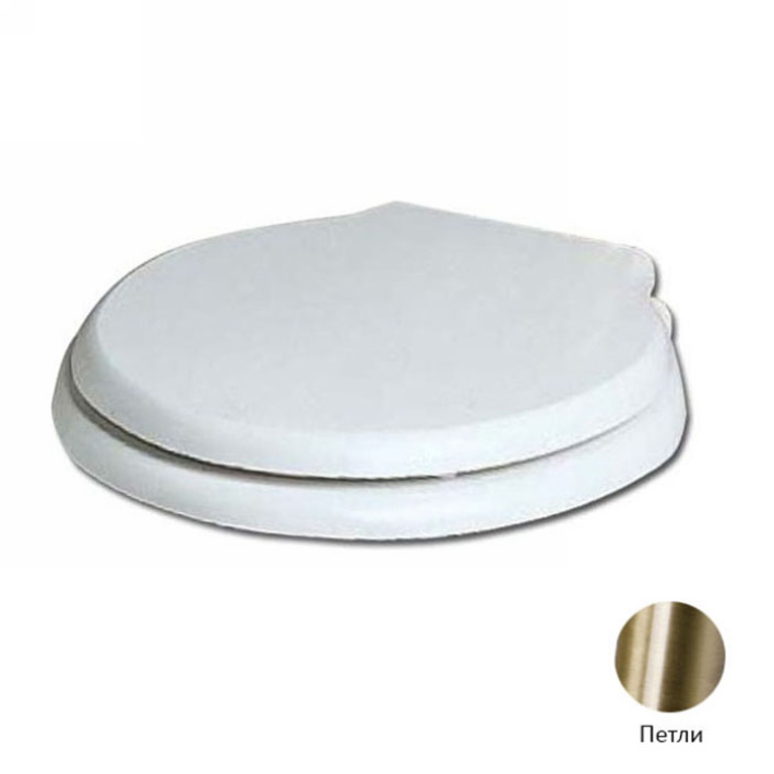 AZZURRA Giunone-Jubilaeum сиденье для унитаза белое, шарниры бронза (микролифт) 1800/F bi/br