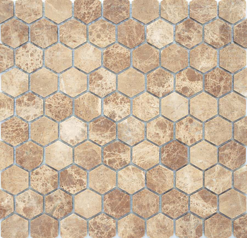 Pietrine Hexagonal Emperador Light Mat Hex 1.8х3  Камень 28.5x30.5