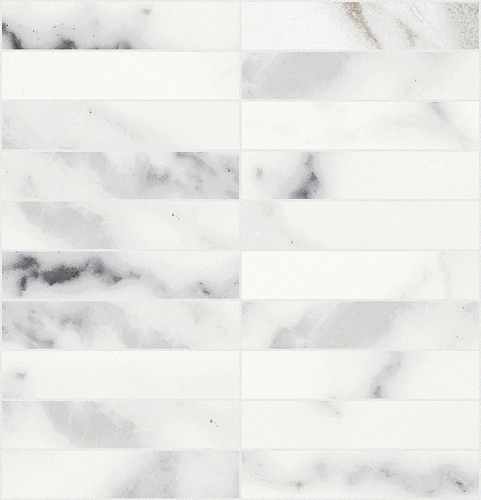 Les Origines De Rex Blanc Glossy Mosaico 3x15  Керамогранит 30x30