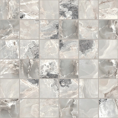 Onyx and More Silver Blend Glossy Mosaico Керамогранит 30x30