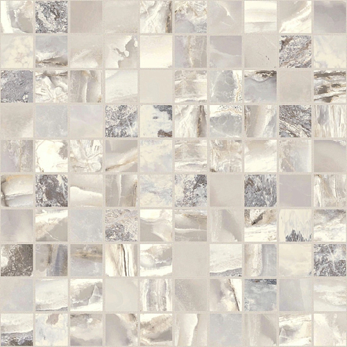 Onyx and More White Blend Glossy Mosaico 3x3 Керамогранит 30x30