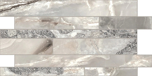 Onyx and More Silver Blend Glossy Modulo Listello Sfalsato Керамогранит 30x60