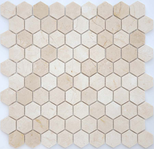 Pietrine Hexagonal Crema Marfil Mat Hex 1.8х3  Камень 28.5x30.5