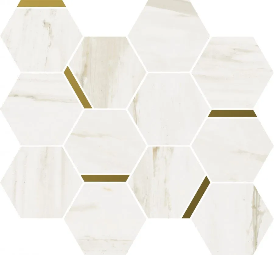 Керамогранит Stellaris Carrara Ivory Mosaico Chic 26.9x36.8